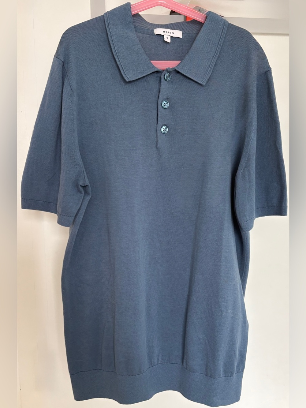 Reiss Men's Short Sleeve Polo in Dusty Blue